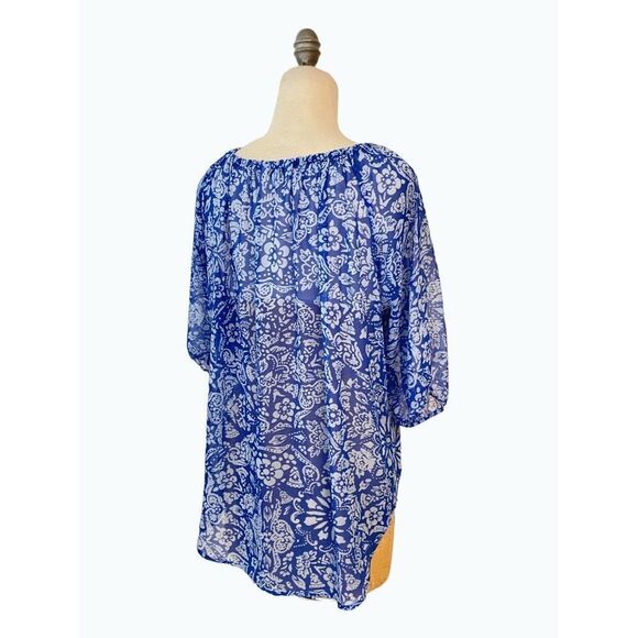 CabiĀ The Blues Peasant Blouse #318 Smallāand Medium - Picture 4 of 7